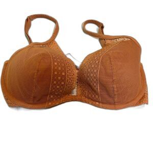 Victoria's Secret Incredible Plunge Peach Lace Lightly Lined Underwire Bra 32DD